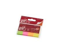 Pigna, Mister Memo pastilles adhésives, feuilles adhésives, couleurs fluorescentes, 4 couleurs x 50 feuilles, format 2x5,5 cm, 1