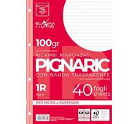 Pigna, Paquet de 40 4 trous, classement, bande latérale renforcée, feuilles à trous renforcées, papier 100 g/m², format A4, 21x29,7, 1R, lignées, etc. feuilles A4, 21x29,7, 1R, ligné