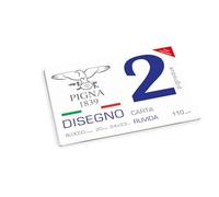 Pigna, PignaDue Cahier à dessin avec 4 coins, Format 24x33 cm, 20 feuilles 110 g/m², Parfait pour le dessin et l'esquisse, Papier rugueux, Pack 1 pc.