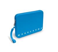 Pigna, pochette en silicone souple, couleur FLUO unie, avec poignée, fermeture éclair, couleur bleu clair, conditionnement 1 pièce