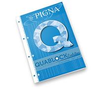 Pigna QUABLOCK EVOLUTION Bloc A4, papier 80 g/m², 4 trous avec bande renforcée, 5M intérieur, carrés de 5 mm, idéal pour l'école et le bureau, recharge pour reliure à anneaux, 40 feuilles, 5 pcs.