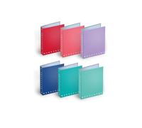 Pigna, Reliure à anneaux A5 Monochrome The Original, Reliure à 4 anneaux, Design élégant, Organisation de documents, Format 18,5x22 cm, Couleurs assorties, paquet de 5