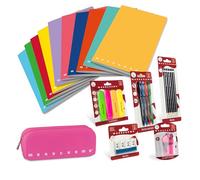 Pigna, Set scolaire Monocromo Bambina Ragazza, kit scolaire coordonné papeterie et écriture