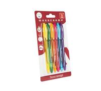 Pigna, stylo à encre semi-gel, ligne monochrome, écriture fluide, lot de 6 unités (rose, violet, jaune, orange, bleu, vert), design élégant, idéal pour l'école et le bureau