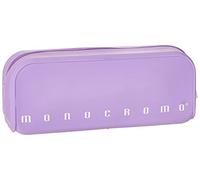 Pigna, Trousse en silicone souple, Pastel monochrome, 20x6x7.5 cm, Délicate couleur violette, Emballé individuellement