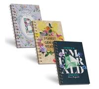 Pigna x Bridgerton, lot de 3 maxi cahiers à spirales, grand format, intérieur 1R, lignes