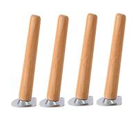 Pignes de meubles en bois Ensemble 10 cm 15cm 20cm 30cm 40cm Mots de table obliques pour armoires Pieds de remplacement avec plaques de montage Vis et tapis sans glissement 5 cm / 1,97 pouces de bois