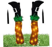 Pignes de sorcière, 1 Paire de sorcières Lignes Halloween décor, 17 méchants à l'envers la sorcière 3D avec des enjeux et pour la fête effrayante, la pelouse, Le Jardin, l'orange