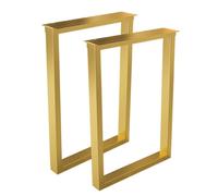 Pignes de table en métal Ensemble de 2 jambes de tuyaux industriels lourds pour les meubles de bricolage en acier des jambes pour restauration et table basse Finisque en or 50 cm / 19,7 "x 72 cm