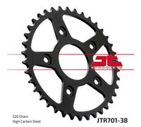 Pignon 38 dents pas 520 type JTR701 NOIR pour Aprilia Tuono Tuareg RS 125 // Cagiva Mito N1 Raptor Supercity 125