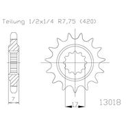 Pignon 420 - 11 Dents - Similaire JTF1120