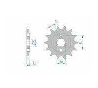 Afam Pignon acier standard 20305 - pas 520 - 14 dents