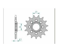Pignon AFAM Acero Standard 22902-paso 520 pour Moto Pièces de Rechange