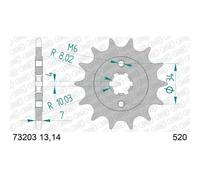 Pignon AFAM Acero Standard 73203-paso 520 pour Moto Pièces de Rechange