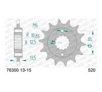 Pignon Afam 13 Dents Acier Type 76300 Pas 520 Kymco 250 Maxxer | Pas 520, quantité 13 dents, type 520-13Z, véhicule quad; élément AFAM d'entraînement; compatible avec Kymco MXU 25 indiqué