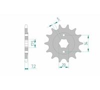 Afam Pignon acier standard 20305 - pas 520 - 14 dents