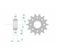 Afam 20615 Front Sprocket Argenté 15t