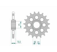 Afam 61602 Front Sprocket Argenté 19t