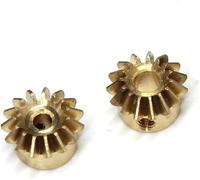 Pignon conique 1:1, module 0,8, 15 dents, en laiton, alésage fileté M3.(Brass,4 mm)