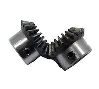 Pignon conique spiralé 2 pièces 20 dents, trou intérieur 5-8 mm, acier 45, 1 module, engrenage durable for transmission mécanique(1M 20T 8mm Hole)