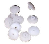 pignon d'arbre Engrenage Double couche en plastique, Module 0.5, 2mm, trou ample, 6mm d'épaisseur, pignon à 10 dents, 20T 26T 36T 40T 46T, 10 pièces transmission du moteur(10T 40T)