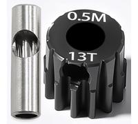 Pignon de 0,5 m en acier trempé 13T - Alésage de 3,175 mm avec adaptateur de 2,3 mm - Engrenage de moteur de précision pour ARRMA 1/14 Typhon 1/16 Mojave 1/18 Granite, Losi 1/12 NASCAR, 0,5 Mod Gear