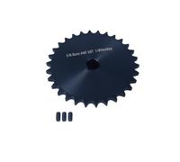 Pignon de chaîne à rouleaux #40, type B, avec alésage de 1,6 cm de diamètre et 30 dents, fabriqué en acier au carbone moyen AISI 1045, résistant à la rouille, dents trempées, usiné CNC de précision