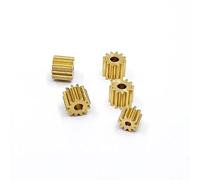 Pignon de Démarreur Engrenage métallique en laiton et cuivre, module 0.6, 8T 9T 10T 11T 12T, pignon de broche de moteur de voiture adapté à un arbre de 2mm 2.3mm 3mm 3.175mm(12T 2.98mm Hole)
