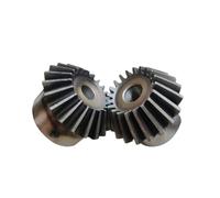 Pignon de moteur robuste en acier 2pièces 4M 20dents Trou Intérieur 20-40mm Angle De Maillage Engrenage Conique En Acier Vis M5(35mm Keyway 10mm)