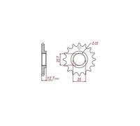 Pignon De Sortie De Boite Esjot Pour Quad Polaris 500 Scrambler 4x2/4x4 1998 À 2005 13 Dents Pas 520