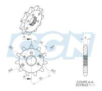 Pignon De Sortie De Boite Teknix Pour Moto Aprilia 50 Rs4 2011 À 2017 Neuf