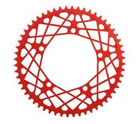 Pignon de Vélo 56 Dents, Plaque de Manivelle en Alliage d'Aluminium, Résistant à l'Usure, Léger - Traitement Anodisé, Usinage CNC Précis, Remplacement Idéal pour VTT (Rouge)