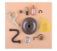 Pignon d'embrayage 3/8" 7T, Tambour Compatible avec MS271 MS291 MS 271 291, kit de rondelles et Clips for Filtre à Huile Conduite Carburant/Huile