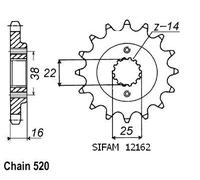 Esjot 32082 520 Front Sprocket Argenté 15t