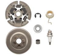 Pignon Embrayage pour S tihl 017 018 MS170 MS180 021 023 025 MS210 MS230 MS250 tambour d'embrayage 3/8" pignon + embrayage + roulement + roue à vis sans fin E-clip + bougie d'allumage + rondel