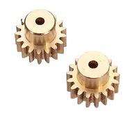 Pignon en laiton, Lot de 2 pignons moteur en cuivre, module 0,6, 14 à 26 dents, trou 9 mm, coniques(21 Teeth)