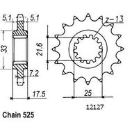 Esjot 29009 525 Front Sprocket Argenté 15t