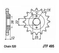 PIGNON JT 495 Z15 DUCATI 750 Paso 1986-1990