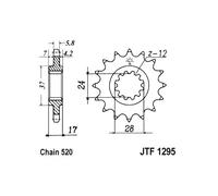 Pignon JTF1295,15 JT SPROCKETS
