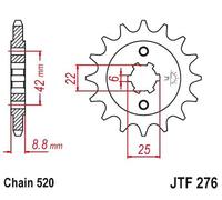 Pignon JTF276,16 JT SPROCKETS