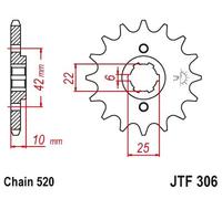 Pignon JTF306,14 JT SPROCKETS