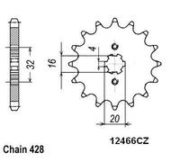 Esjot 15044 428 Standard Front Sprocket Argenté 14t