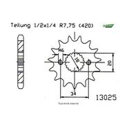 Pignon Tt Esjot Lightweight Cr-F 150 Vendue Sous Blister