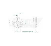 Pignon Tt Honda - 420 - 12 Dents - Made In Germany