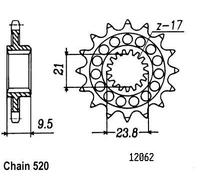 Esjot 32145 520 Front Sprocket Argenté 13t
