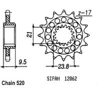 Esjot 32145 520 Front Sprocket Argenté 14t