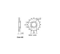 Pignon Tt Ktm - 428 - 13 Dents - Made In Germany