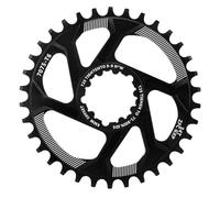 Pignon Unique 34Dents en Aluminium, Offset 6mm, Fixation Directe, Plateforme Large et Étroit pour Simplicité et Durabilité - Compatible Système SARM, Léger et Anti - Corrosion (Noire)