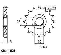 Esjot 29028 525 Front Sprocket Argenté 16t