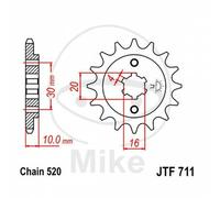 Pignon Z13 520 726.06.56 Cagiva 125 Planet 1998-2002